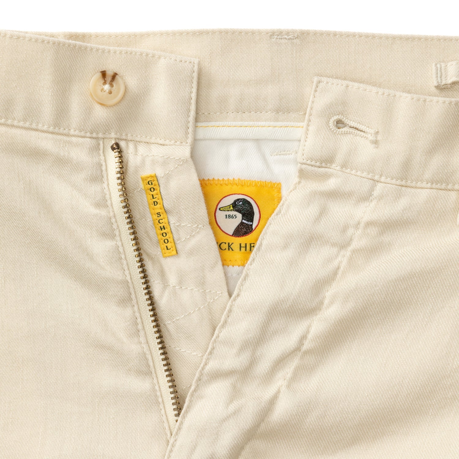 Classic Fit Linen Gold School Chino - Stone