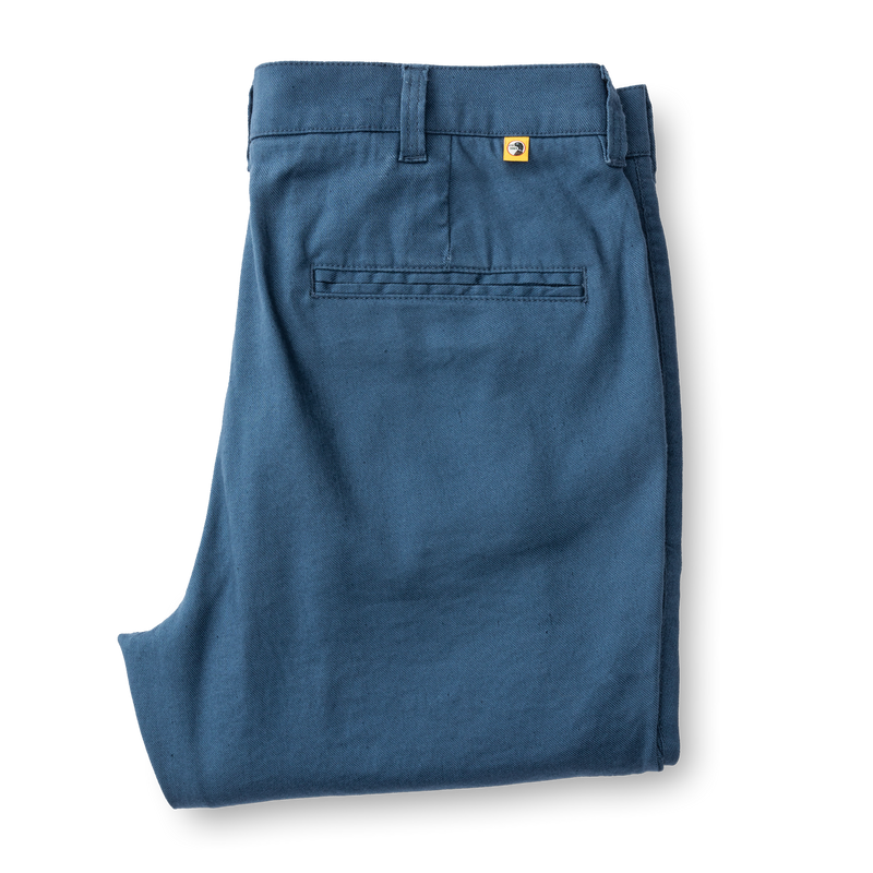 Classic Fit Linen Gold School Chino - Midnight Blue