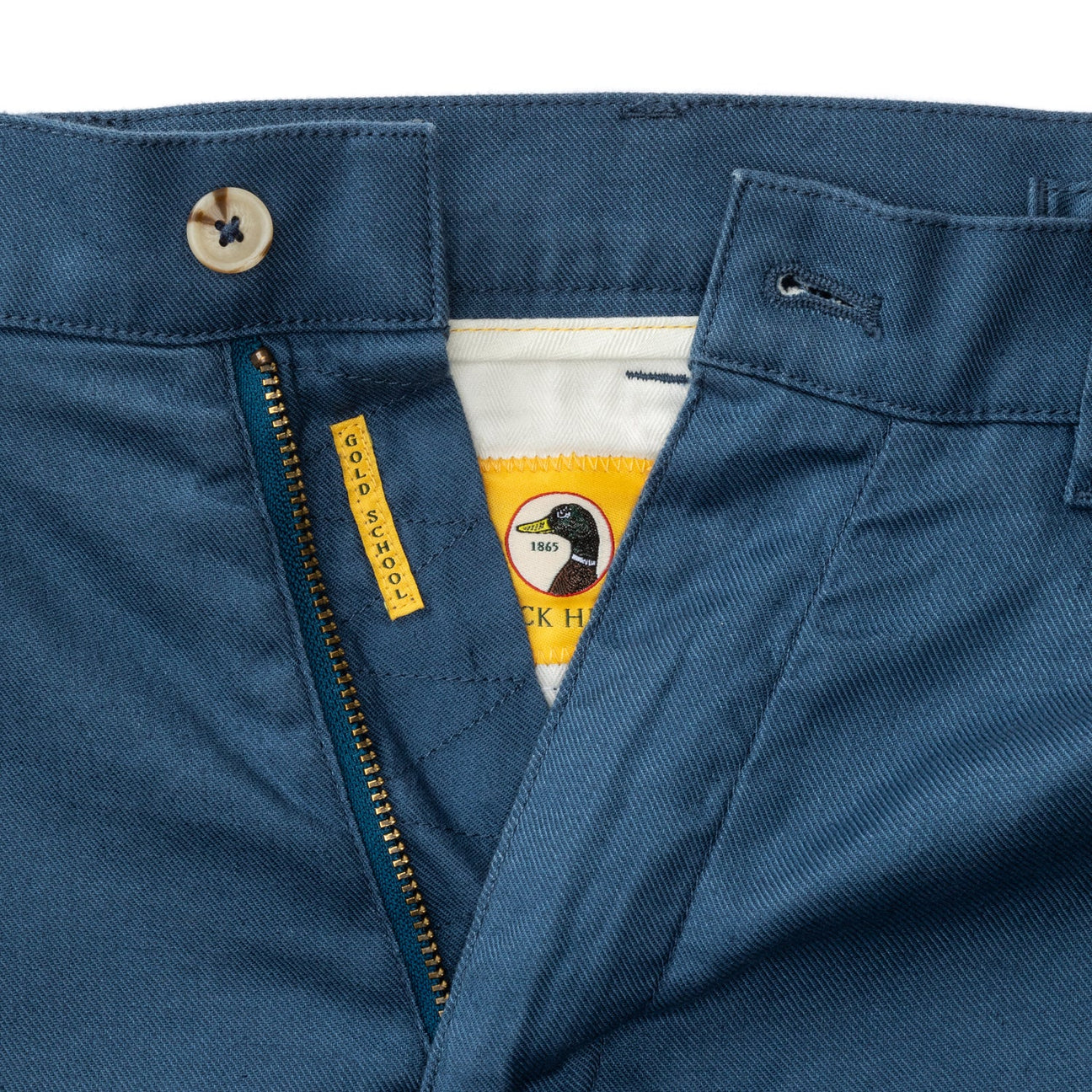 Classic Fit Linen Gold School Chino - Midnight Blue
