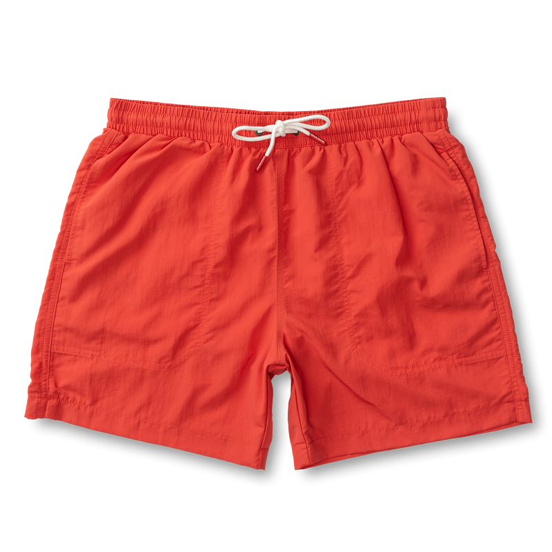 6" Solid Sailport Swim Short - Classic Red