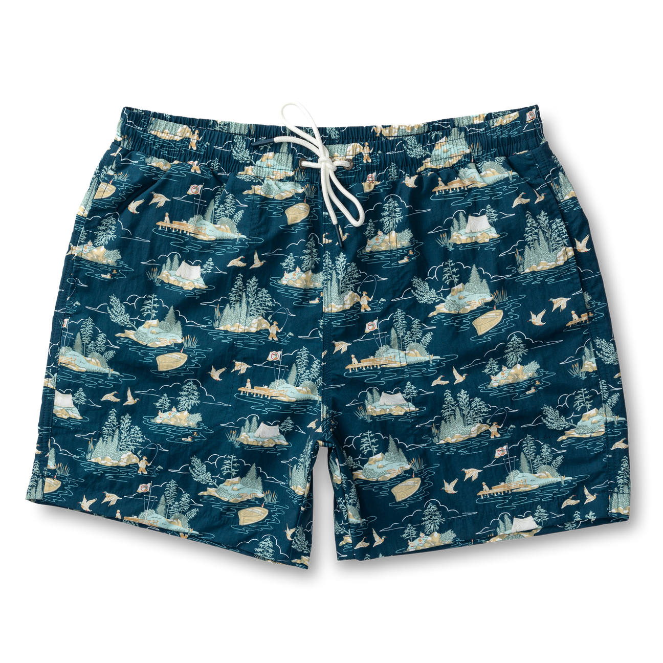 6" Print Sailport Swim Short - Dark Indigo