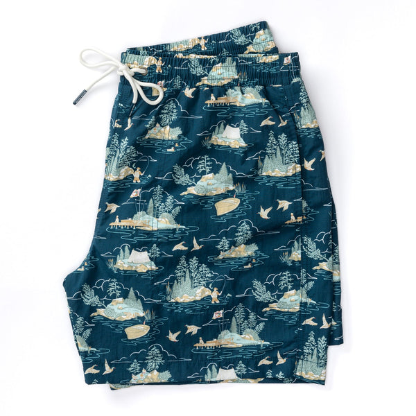 6" Print Sailport Swim Short - Dark Indigo