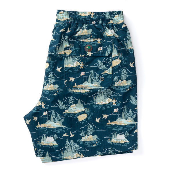 6" Print Sailport Swim Short - Dark Indigo
