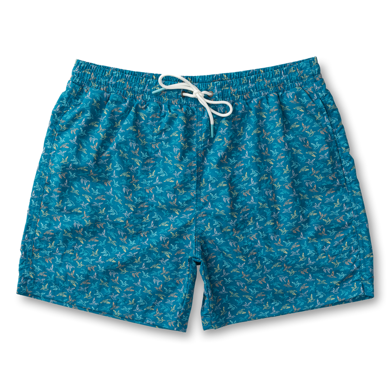 6" Print Sailport Swim Short - Sail Blue