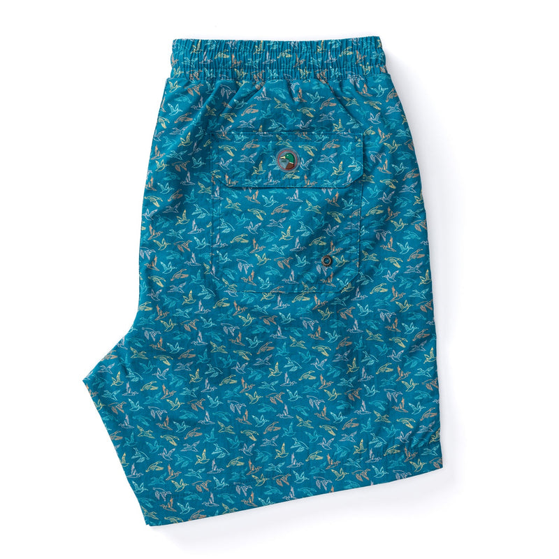 6" Print Sailport Swim Short - Sail Blue