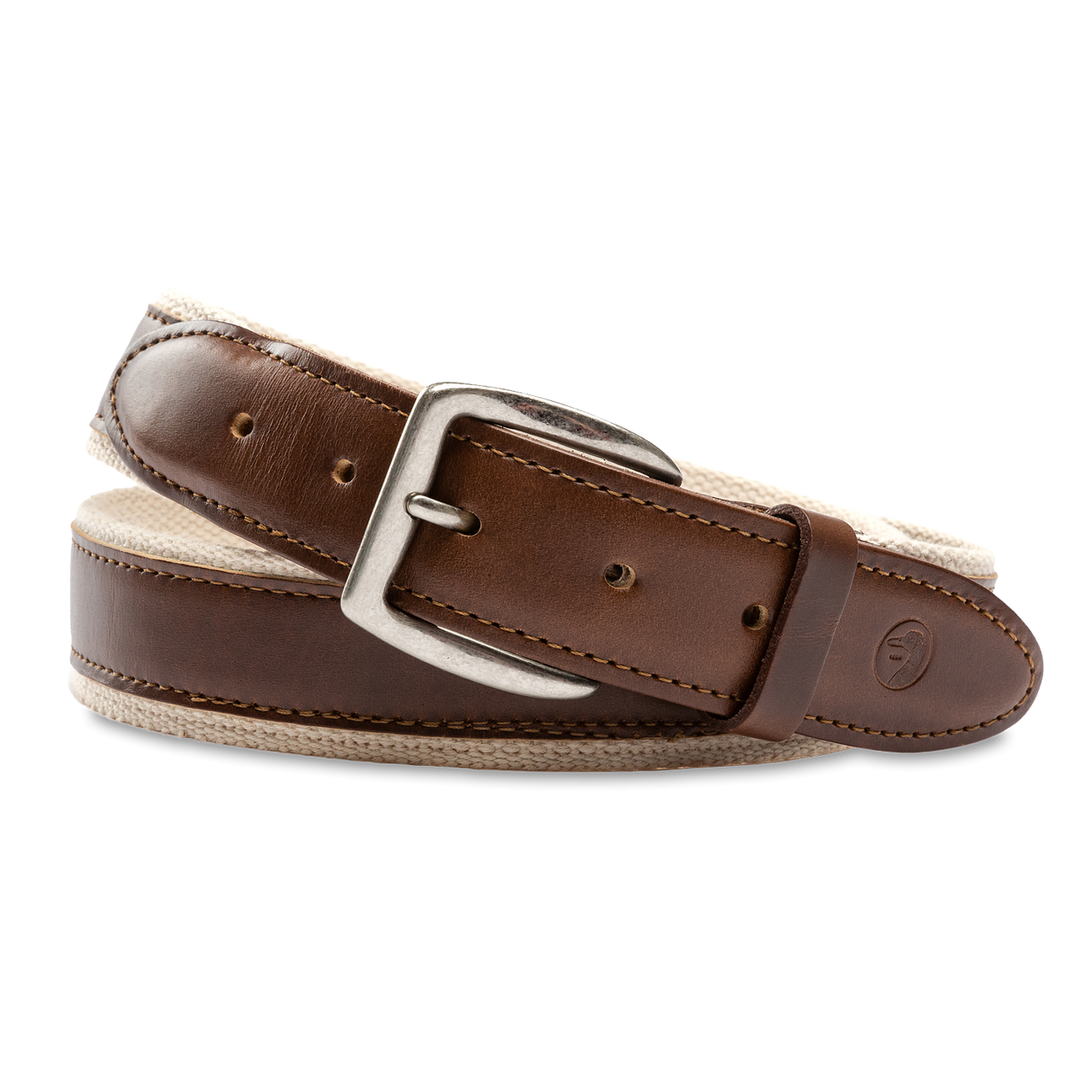 Leather Trim Webbed Belt
