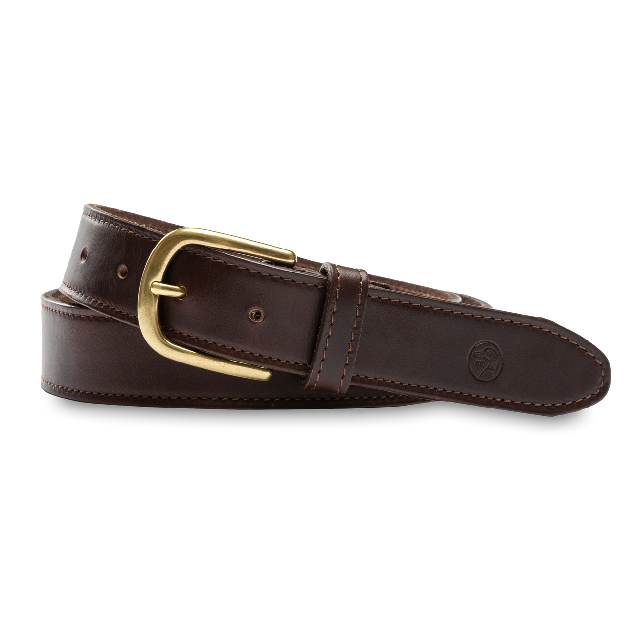 Leather Belt - Dark Brown with Brass