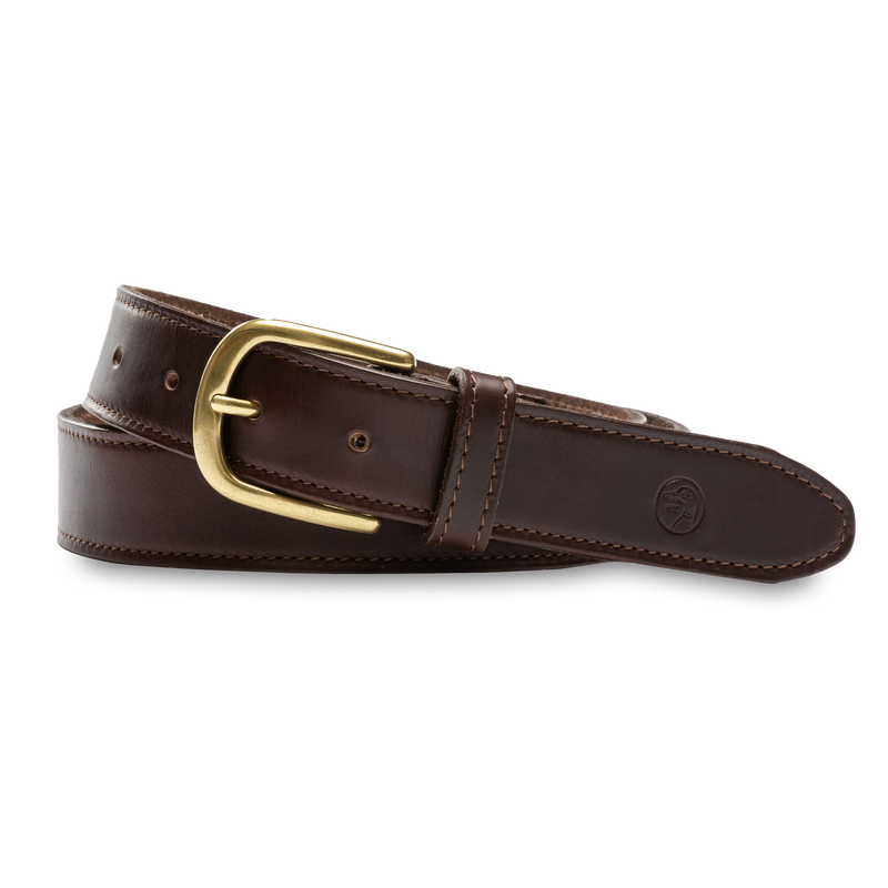 Leather Belt - Dark Brown with Brass